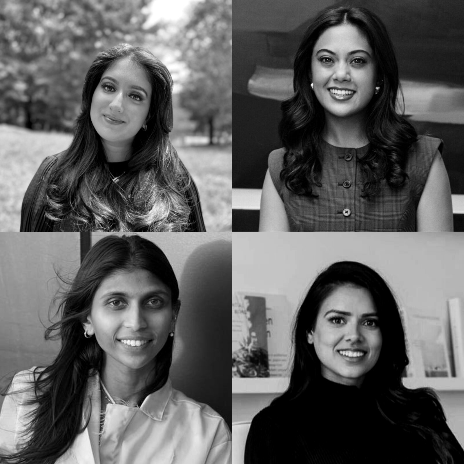 Founders backed by Brown Girl Angels: Zehra Naqvi of Lore, Jaiya Varshney of Tydra Labs, Maya Bakhai of Spice Capital, Simran Kang of MyFO